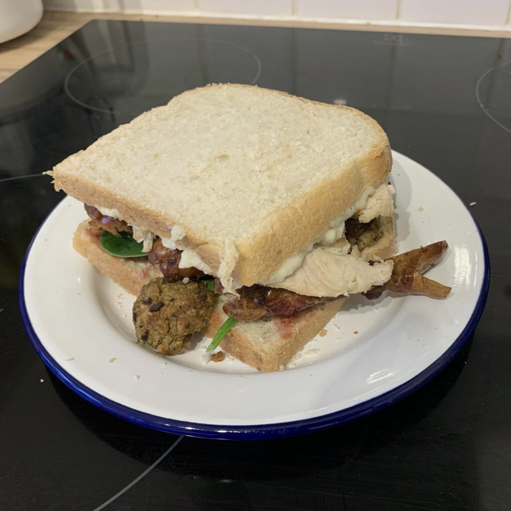 Christmas dinner leftovers breakfast sandwich​