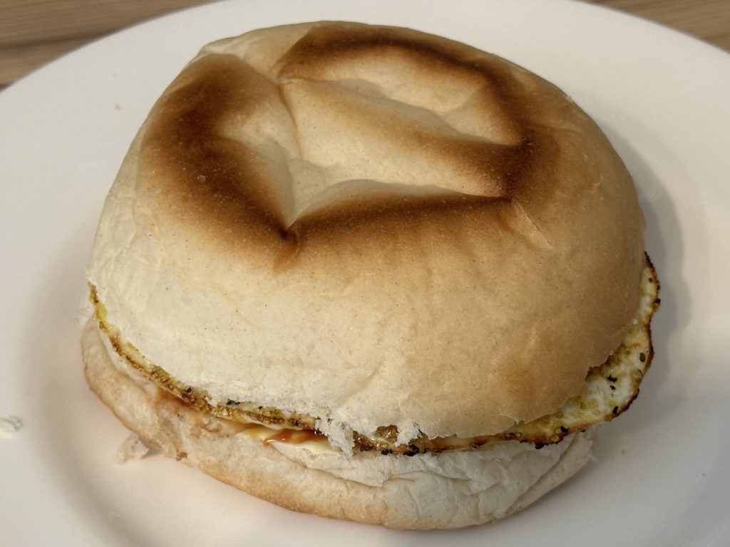 Egg and sausage bap