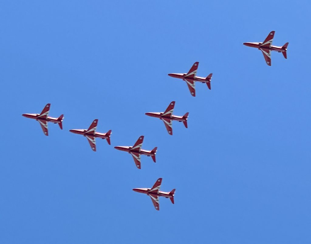 Red Arrows in formation