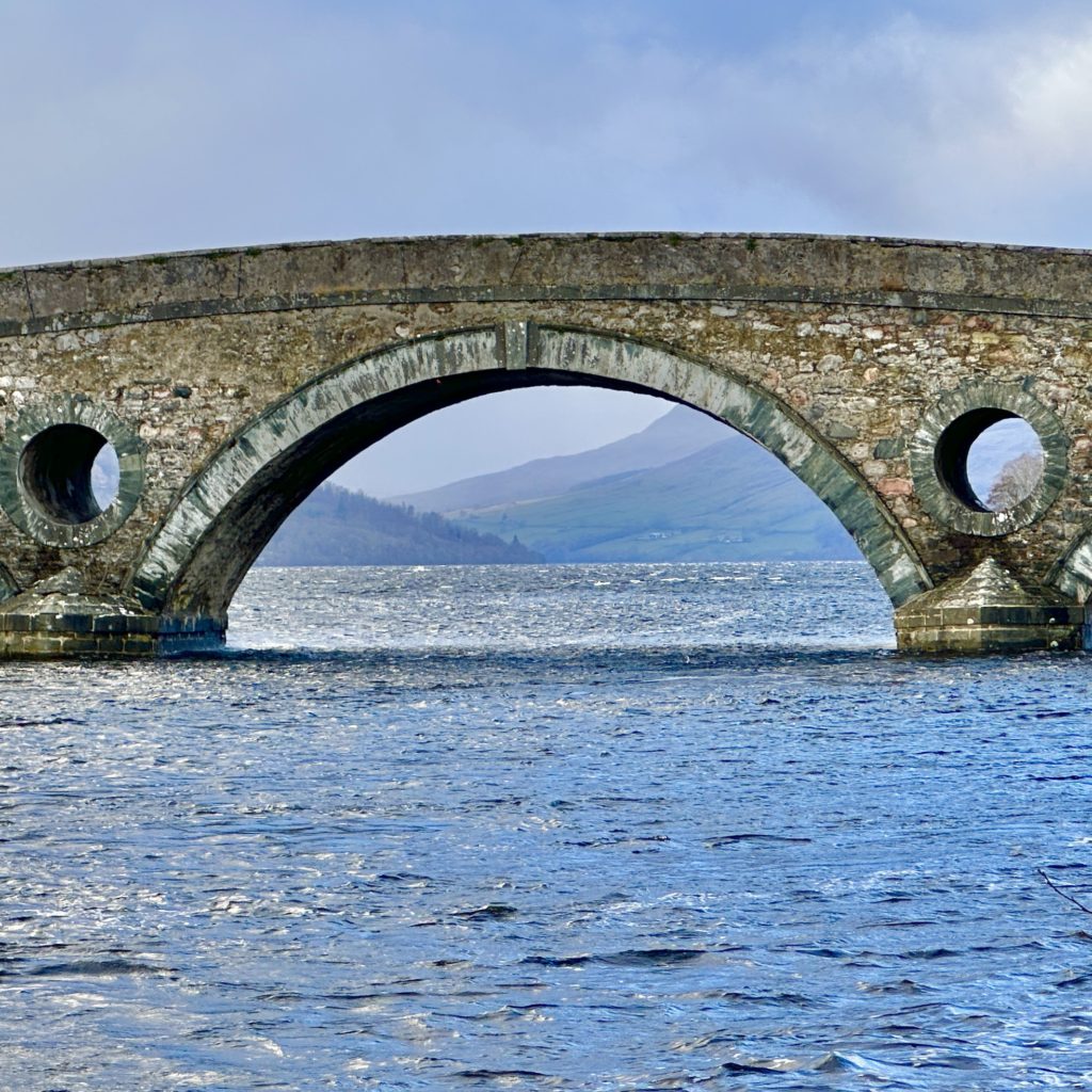 The view through the arch of the bridge at Kenmore