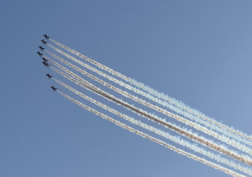 Eight Red Arrows in formation