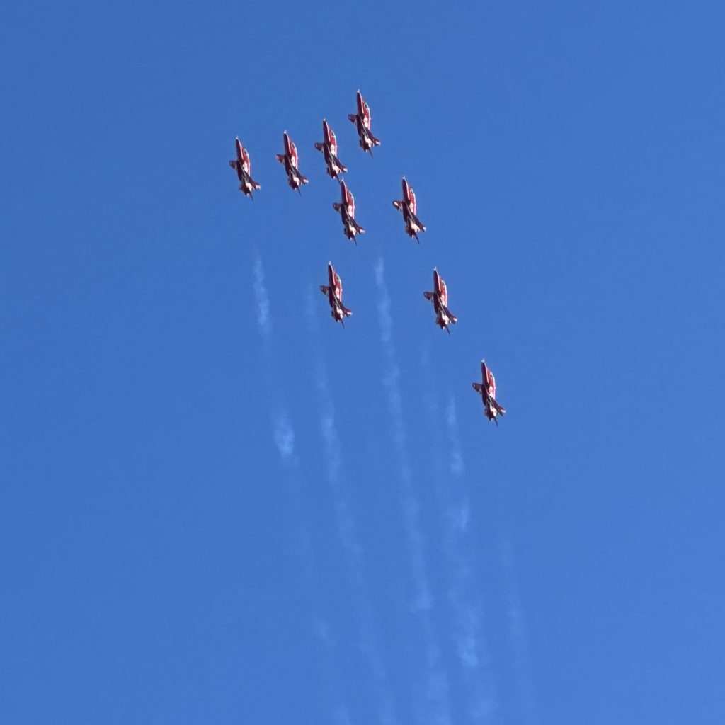 Eight Red Arrows in formation