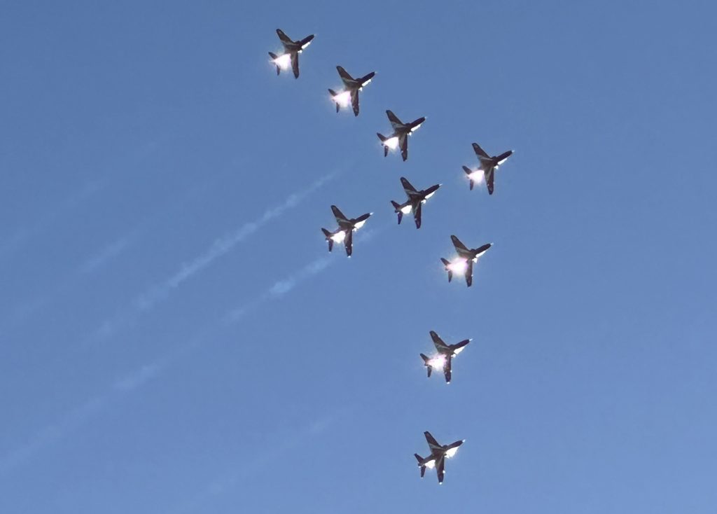 Eight Red Arrows in formation